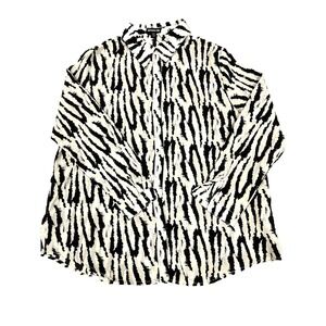 Pretty Little Thing Oversized Black Zebra Print Shirt Size‎ 12